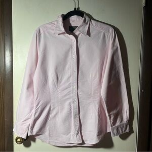 J. McLaughlin Top Size 10 Button Down Light Pink Cotton Long Sleeve Womens Shirt
